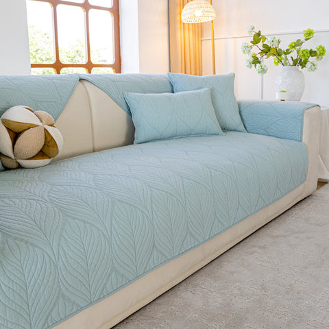 Slipcover KAS™ Leaf Vein Textured Cotton Quilted Sofa Slipcover, Non-Slip Modular Couch Covers