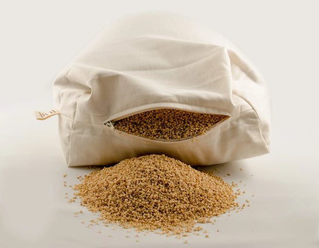 Sachi Shambho Organic Millet and Eco-Wool Pillow - Natural Linens