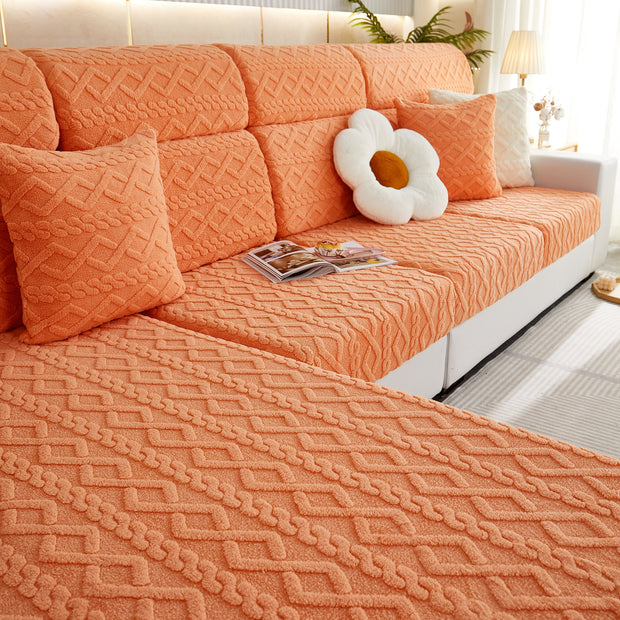 Slipcover KAS™ Stretchable Cotton Velvet Non-Slip Furniture Covers Couch Cushion Covers for L-Shaped Sofa, Pets