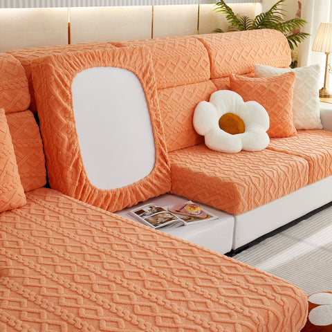 Slipcover KAS™ Stretchable Cotton Velvet Non-Slip Furniture Covers Couch Cushion Covers for L-Shaped Sofa, Pets