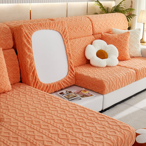 Slipcover KAS™ Stretchable Cotton Velvet Non-Slip Furniture Covers Couch Cushion Covers for L-Shaped Sofa, Pets