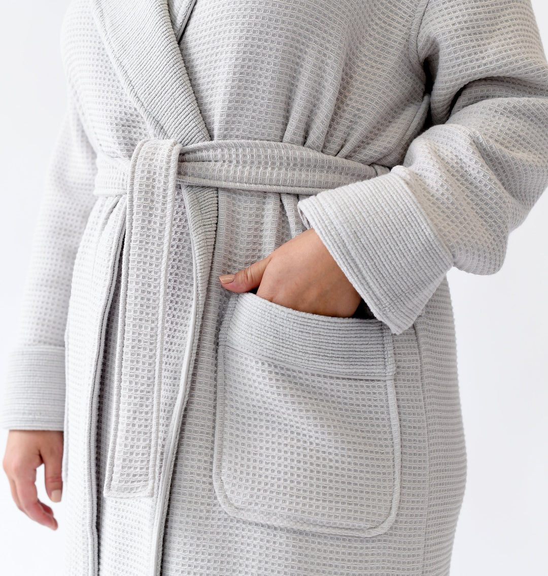 Cozy Earth Waffle Bath Robe Light Grey / M Cozy Earth Waffle Bath Robe Light Grey / M