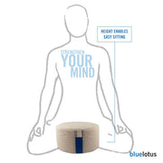 Blue Lotus Meditation Cushion - Natural Linens