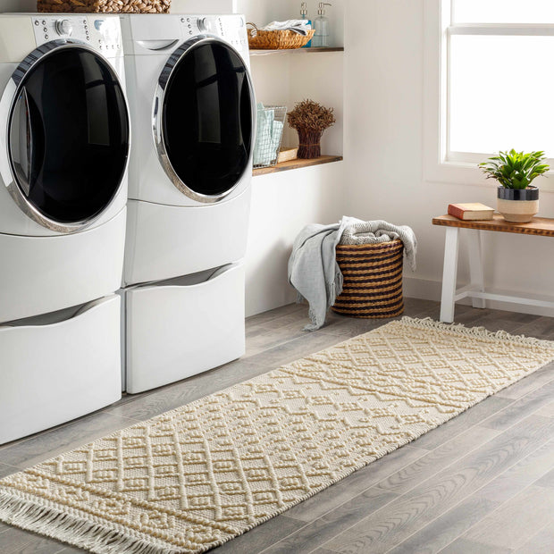 Boutique Rugs Brothers Beige Wool & Cotton Rug