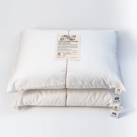 Sachi Organics Latex and Premium Eco-Wool Standard Pillow - Natural Linens