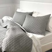 BedVoyage Melange Viscose from Bamboo Cotton Quilted Coverlet - Silver