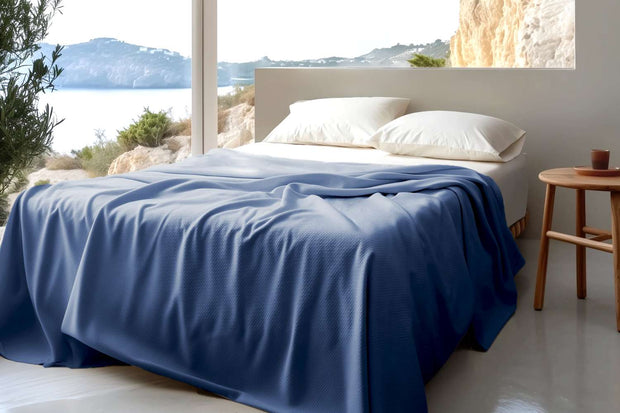 Sleep & Beyond 100% Organic Cotton Honeycomb Jacquard Blanket