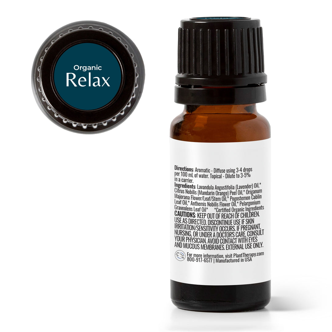 Plant Therapy Organic Relax Essential Oil Blend | Natural Linens