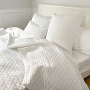 BedVoyage Melange Viscose from Bamboo Cotton Quilted Coverlet - Snow