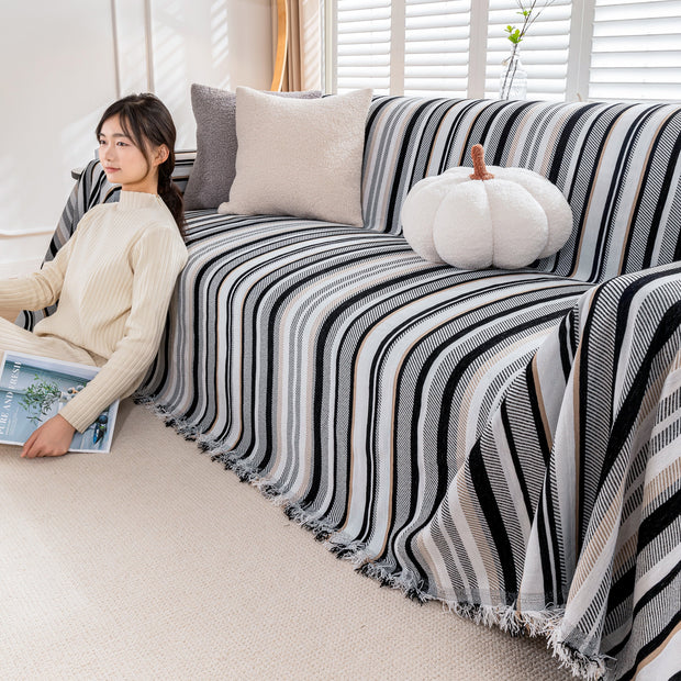 Slipcover KAS™ Modern Minimalist Sofa Throw Cover Cotton Knit Throws for Couch Scratch Proof Couch Cover