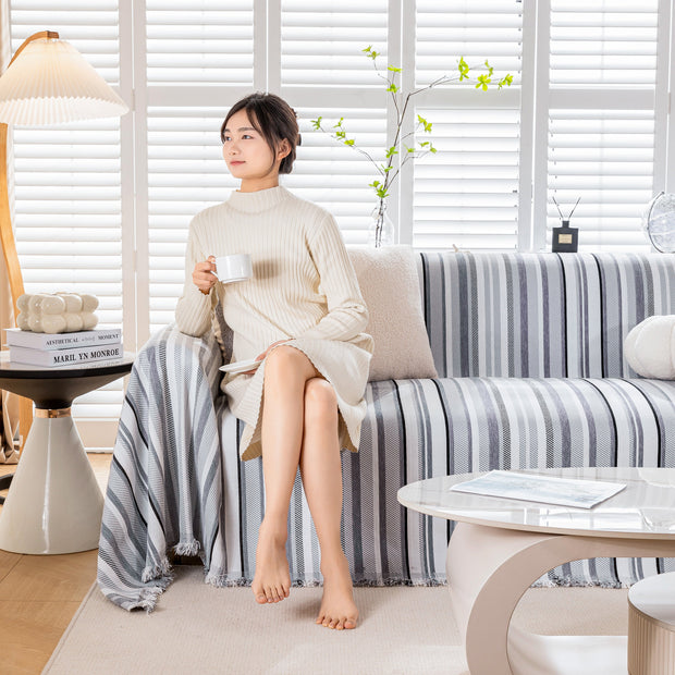 Slipcover KAS™ Modern Minimalist Sofa Throw Cover Cotton Knit Throws for Couch Scratch Proof Couch Cover