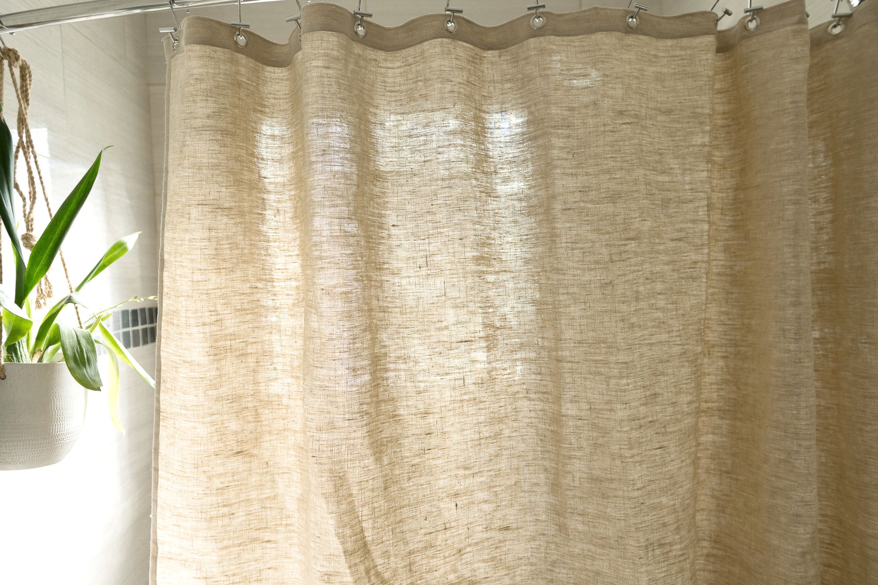 Bean Products Organic Hemp Shower Curtain Natural Linens