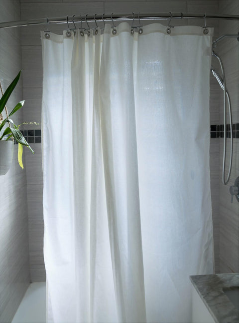 Hemp Shower Curtain – Bath, Tub + Stall Sizes – Made in USA Hemp Natural / Stall 36 x 74 / Yes