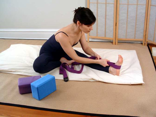 Bean Products Cotton Yoga/Pilates Fitness Mat - Natural Linens