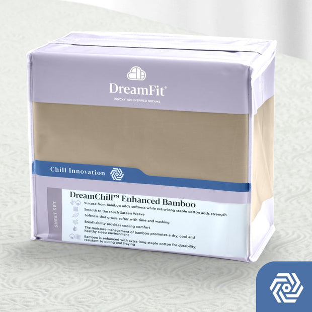 DreamFit® Premium Bamboo-Rich SPLIT Sheet Set (Enhanced Bamboo) - Natural Linens