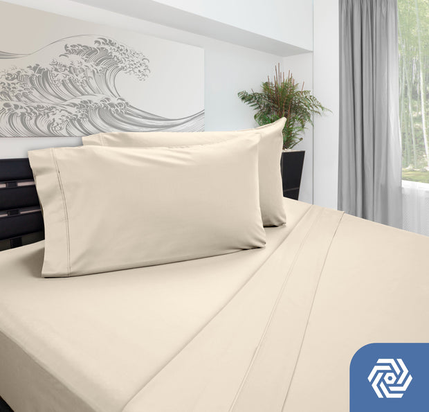 DreamFit® Premium Bamboo-Rich SPLIT Sheet Set (Enhanced Bamboo) - Natural Linens