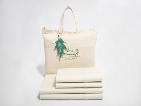 Organics and More Naturesoft Organic Cotton 230 TC Percale Sheets & Pillowcases - Natural Linens