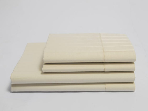 Organics and More Naturesoft Organic Cotton 400 TC Luxury Stripe Sateen Sheets - Natural Linens