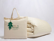 Organics and More Naturesoft Organic Cotton 400 TC Luxury Stripe Sateen Duvet Cover - Natural Linens