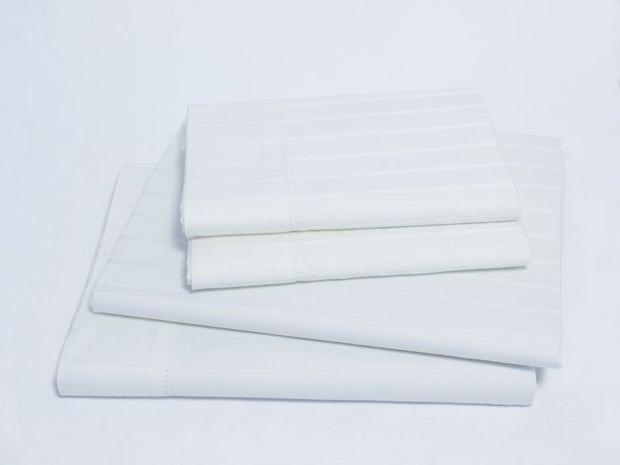 Organics and More Naturesoft Organic Cotton 400 TC Luxury Stripe Sateen Sheet Sets - Natural Linens