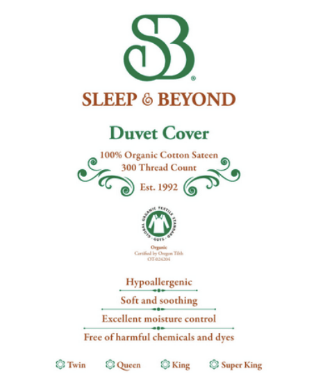 Sleep & Beyond Organic Cotton Duvet Cover - Natural Linens