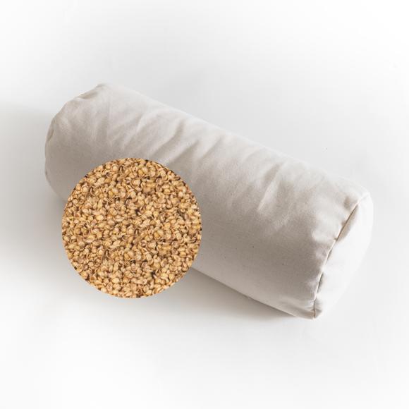 Sachi Organics Buckwheat or Millet Hull Neck Pillow Cylinder - Natural Linens