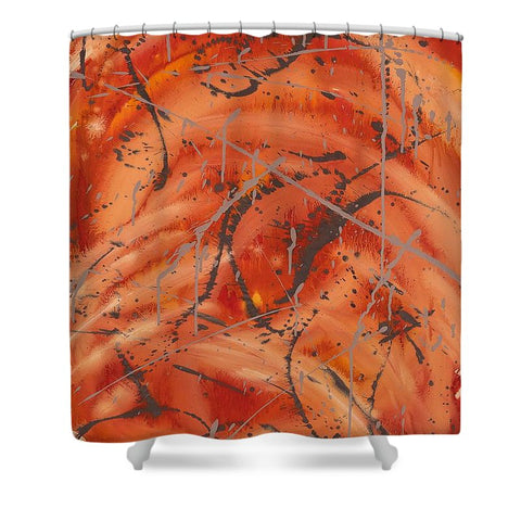 Orange Swirl - Shower Curtain
