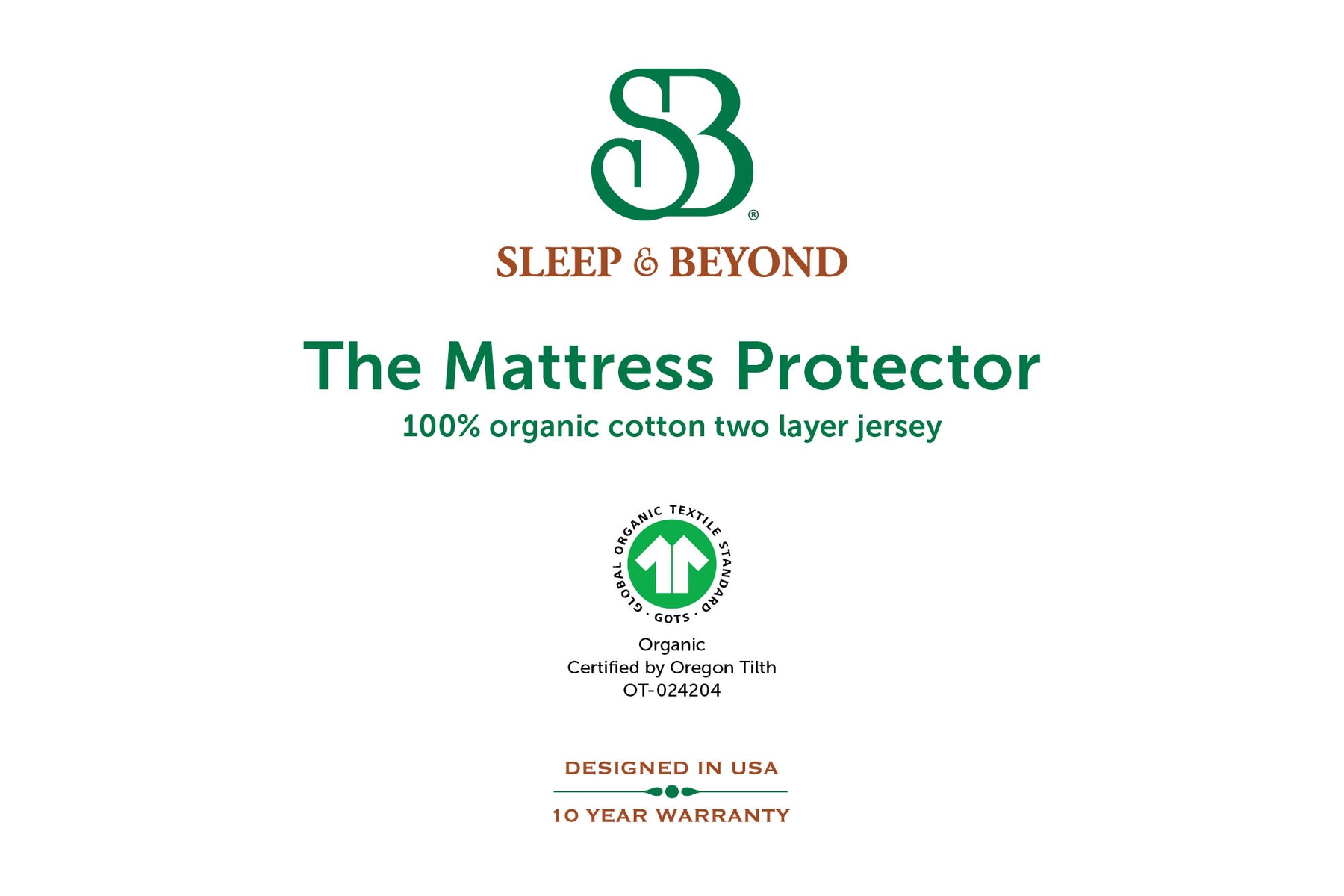 Sleep & Beyond Organic Cotton Waterproof Mattress Protector Natural Linens