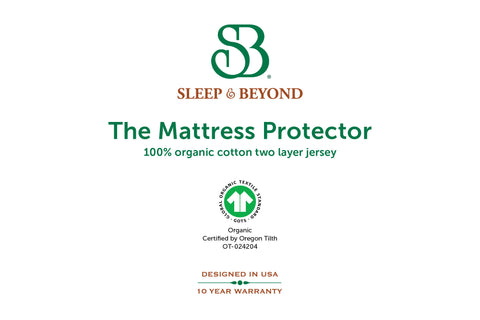 Sleep & Beyond Organic Cotton Waterproof Mattress Protector - Natural Linens