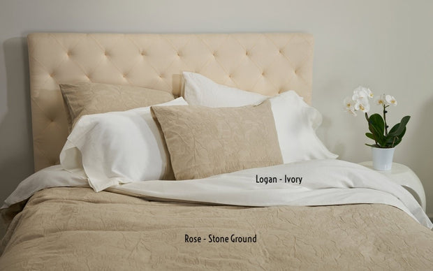 Bellino Logan Stone Washed 300 TC Sateen Pillowcases - Natural Linens