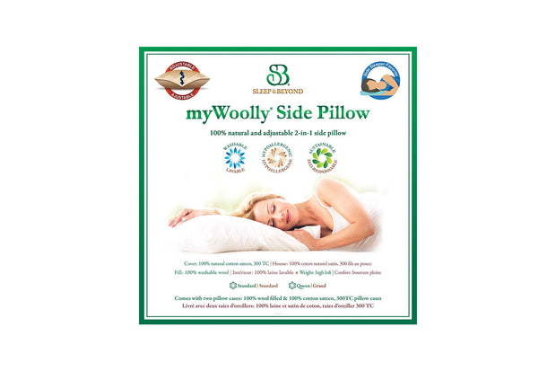 Sleep & Beyond myWoolly® Side Pillow - Natural Linens